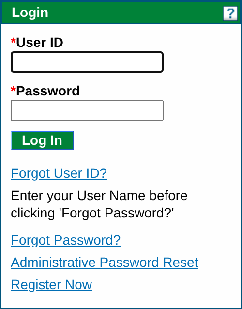 Colorado Provider Web Portal login form with User ID, Password, Log In, Forgot User ID, Forgot Password, Administrative Password Reset and Register Now controls.