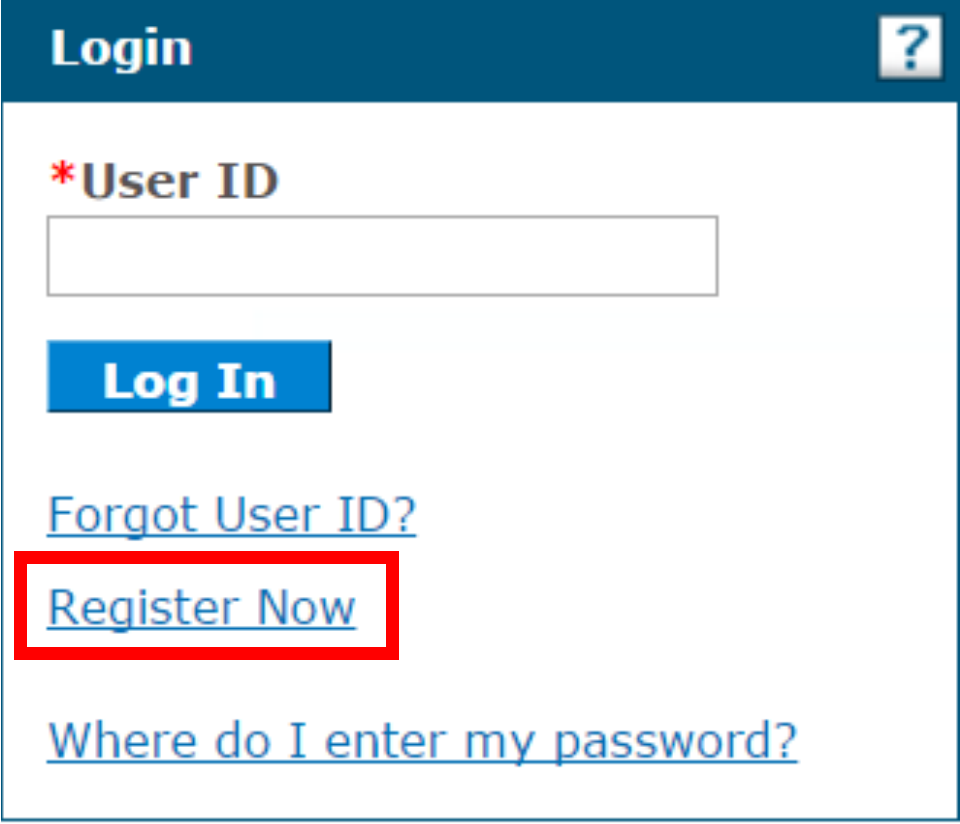 PHP Login: enter User ID and choose Log In, or select Register Now for a new portal account