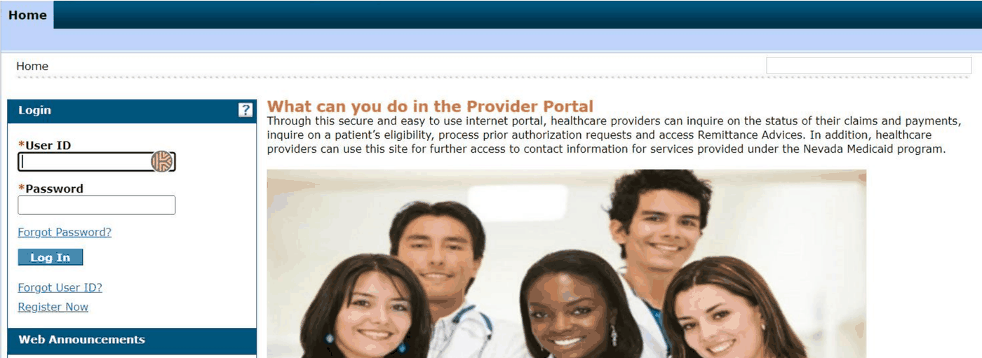PWP login with User ID, Password, Log In, Forgot Password, Forgot User ID and Register Now controls