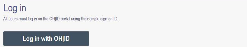 PNM Log In heading, single-sign-on instruction and Log in with OH|ID button.