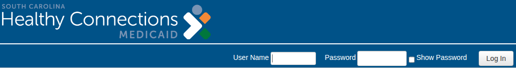 Web Tool User Name and Password fields, Show Password checkbox and Log In button