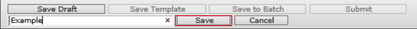 TexMedConnect Save Draft option, draft-name field and Save button